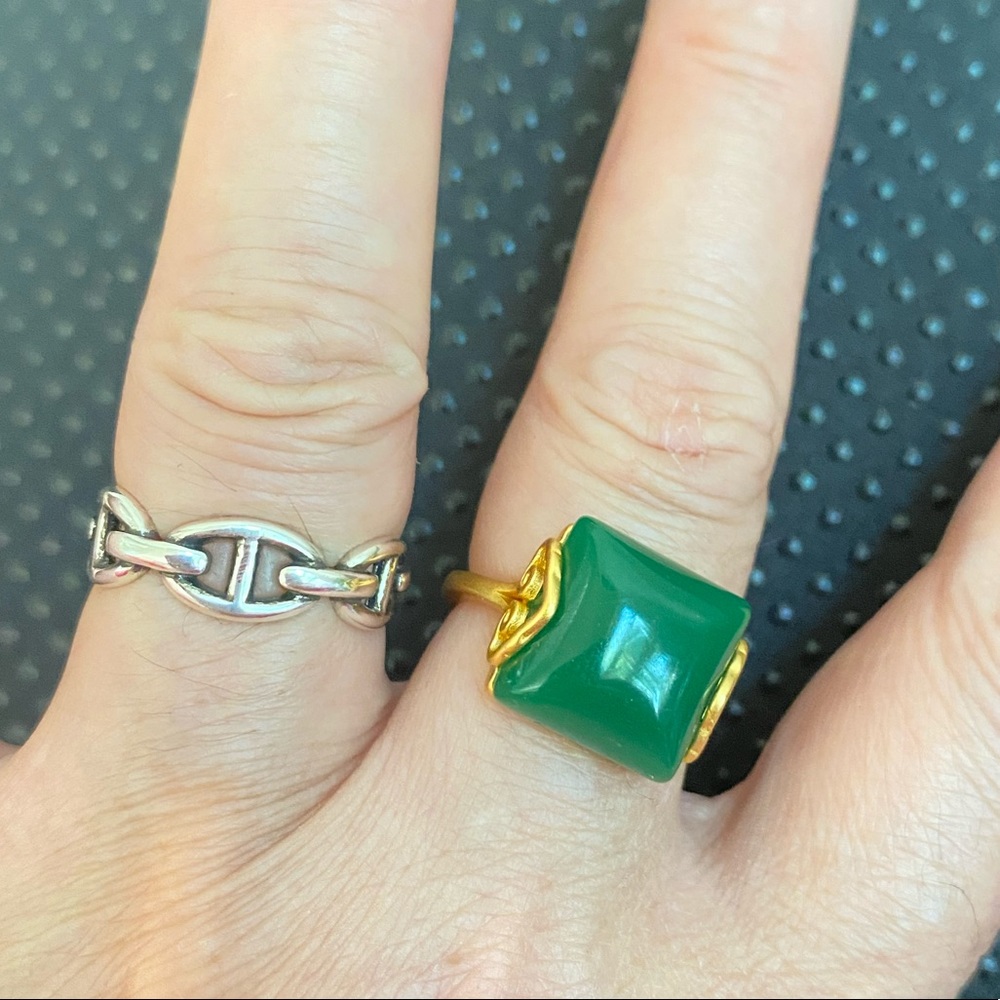 Jade Rings Unisex gold Rings Green Jade Ring Jade